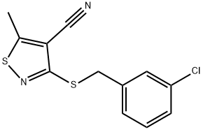 3-[(3-CHLOROBENZYL)SULFANYL]-5-METHYL-4-ISOTHIAZOLECARBONITRILE Struktur