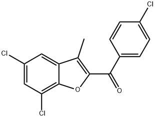 (4-CHLOROPHENYL)(5,7-DICHLORO-3-METHYL-1-BENZOFURAN-2-YL)METHANONE Struktur