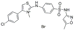 4-(4-CHLOROPHENYL)-3-METHYL-2-(4-([(5-METHYLISOXAZOL-3-YL)AMINO]SULFONYL)ANILINO)-1,3-THIAZOL-3-IUM BROMIDE Struktur