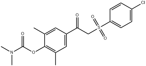 4-(2-[(4-CHLOROPHENYL)SULFONYL]ACETYL)-2,6-DIMETHYLPHENYL N,N-DIMETHYLCARBAMATE Struktur