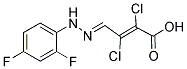 2,3-DICHLORO-4-[2-(2,4-DIFLUOROPHENYL)HYDRAZONO]BUT-2-ENOIC ACID Struktur