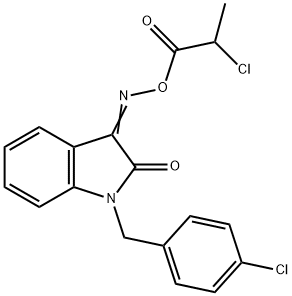 1-(4-CHLOROBENZYL)-3-([(2-CHLOROPROPANOYL)OXY]IMINO)-1,3-DIHYDRO-2H-INDOL-2-ONE Struktur