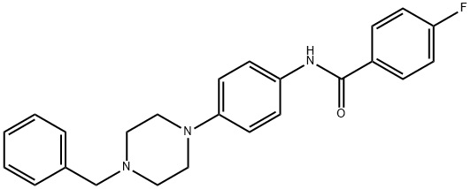 N-[4-(4-BENZYLPIPERAZINO)PHENYL]-4-FLUOROBENZENECARBOXAMIDE Struktur