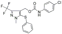 [1-METHYL-5-(PHENYLSULFANYL)-3-(TRIFLUOROMETHYL)-1H-PYRAZOL-4-YL]METHYL N-(4-CHLOROPHENYL)CARBAMATE Struktur