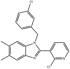 1-(3-CHLOROBENZYL)-2-(2-CHLORO-3-PYRIDINYL)-5,6-DIMETHYL-1H-1,3-BENZIMIDAZOLE Struktur