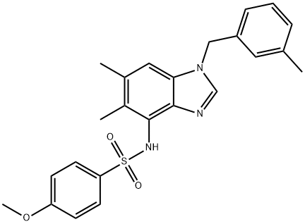 N-[5,6-DIMETHYL-1-(3-METHYLBENZYL)-1H-1,3-BENZIMIDAZOL-4-YL]-4-METHOXYBENZENESULFONAMIDE Struktur