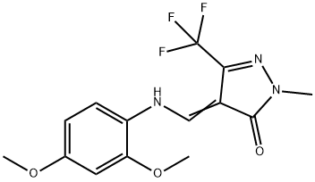 4-[(2,4-DIMETHOXYANILINO)METHYLENE]-2-METHYL-5-(TRIFLUOROMETHYL)-2,4-DIHYDRO-3H-PYRAZOL-3-ONE Struktur