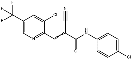 N-(4-CHLOROPHENYL)-3-[3-CHLORO-5-(TRIFLUOROMETHYL)-2-PYRIDINYL]-2-CYANOACRYLAMIDE Struktur