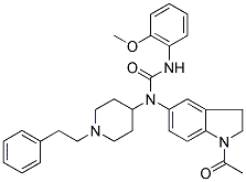 N-(1-ACETYL-2,3-DIHYDRO-(1H)-INDOL-5-YL)-N'-(2-METHOXYPHENYL)-N-[1-(2-PHENYLETHYL)PIPERIDIN-4-YL]UREA Struktur