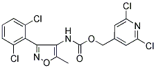 (2,6-DICHLORO-4-PYRIDYL)METHYL N-[3-(2,6-DICHLOROPHENYL)-5-METHYLISOXAZOL-4-YL]CARBAMATE Struktur