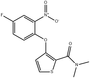 3-(4-FLUORO-2-NITROPHENOXY)-N,N-DIMETHYL-2-THIOPHENECARBOXAMIDE Struktur