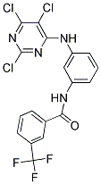 N1-(3-[(2,5,6-TRICHLOROPYRIMIDIN-4-YL)AMINO]PHENYL)-3-(TRIFLUOROMETHYL)BENZAMIDE Struktur