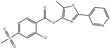 5-METHYL-2-(3-PYRIDINYL)-1,3-THIAZOL-4-YL 2-CHLORO-4-(METHYLSULFONYL)BENZENECARBOXYLATE Struktur