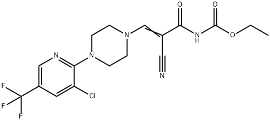 ETHYL N-(3-(4-[3-CHLORO-5-(TRIFLUOROMETHYL)-2-PYRIDINYL]PIPERAZINO)-2-CYANOACRYLOYL)CARBAMATE Struktur