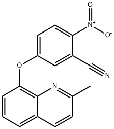 5-(2-METHYL(8-QUINOLYLOXY))-2-NITROBENZENECARBONITRILE Struktur