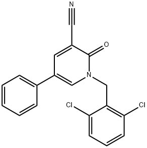 1-(2,6-DICHLOROBENZYL)-2-OXO-5-PHENYL-1,2-DIHYDRO-3-PYRIDINECARBONITRILE Struktur