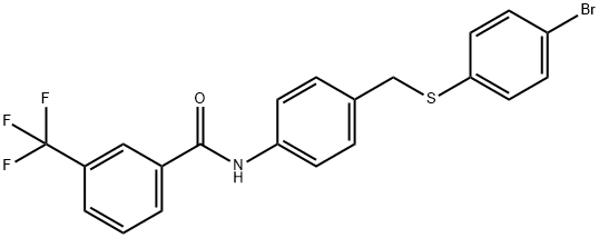 N-(4-([(4-BROMOPHENYL)SULFANYL]METHYL)PHENYL)-3-(TRIFLUOROMETHYL)BENZENECARBOXAMIDE Struktur