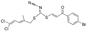 1-BROMO-4-[3-(((CYANOIMINO)[(5,5-DICHLORO-2-METHYLPENTA-2,4-DIENYL)THIO]METHYL)THIO)ALLANOYL]BENZENE Struktur