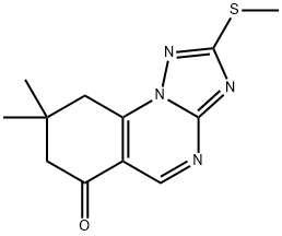 8,8-DIMETHYL-2-(METHYLSULFANYL)-8,9-DIHYDRO[1,2,4]TRIAZOLO[1,5-A]QUINAZOLIN-6(7H)-ONE Struktur