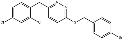 3-[(4-BROMOBENZYL)SULFANYL]-6-(2,4-DICHLOROBENZYL)PYRIDAZINE Struktur