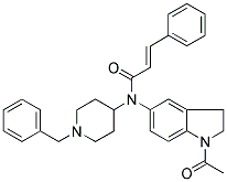 N-(1-ACETYL-2,3-DIHYDRO-(1H)-INDOL-5-YL)-N-(1-BENZYLPIPERIDIN-4-YL)-3-PHENYL-(2E)-PROPENAMIDE Struktur