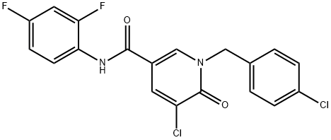 5-CHLORO-1-(4-CHLOROBENZYL)-N-(2,4-DIFLUOROPHENYL)-6-OXO-1,6-DIHYDRO-3-PYRIDINECARBOXAMIDE Struktur