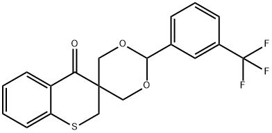 3,3-BIS(HYDROXYMETHYL)-2,3-DIHYDRO-4H-THIOCHROMEN-4-ONE 3-(TRIFLUOROMETHYL)BENZALDEHYDE ACETAL Struktur