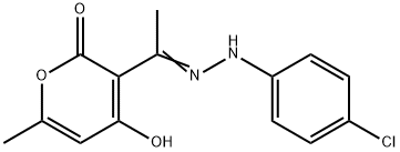 3-[2-(4-CHLOROPHENYL)ETHANEHYDRAZONOYL]-4-HYDROXY-6-METHYL-2H-PYRAN-2-ONE Struktur