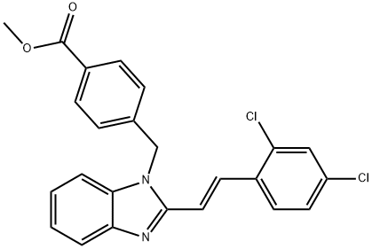 METHYL 4-([2-(2,4-DICHLOROSTYRYL)-1H-1,3-BENZIMIDAZOL-1-YL]METHYL)BENZENECARBOXYLATE Struktur