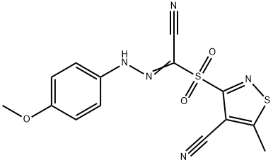 3-([CYANO-2-(4-METHOXYPHENYL)CARBOHYDRAZONOYL]SULFONYL)-5-METHYL-4-ISOTHIAZOLECARBONITRILE Struktur