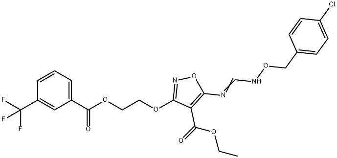 ETHYL 5-[(([(4-CHLOROBENZYL)OXY]AMINO)METHYLENE)AMINO]-3-(2-([3-(TRIFLUOROMETHYL)BENZOYL]OXY)ETHOXY)-4-ISOXAZOLECARBOXYLATE Struktur