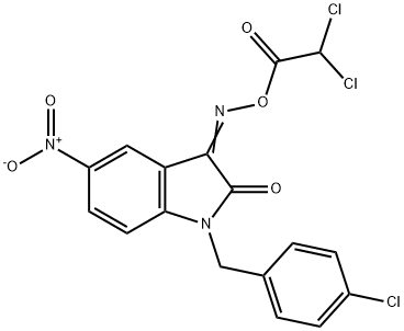 1-(4-CHLOROBENZYL)-3-([(2,2-DICHLOROACETYL)OXY]IMINO)-5-NITRO-1,3-DIHYDRO-2H-INDOL-2-ONE Struktur