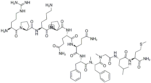 ARG-PRO-LYS-PRO-GLN-GLN-PHE-(NME)PHE-SAR-LEU-MET-NH2 Struktur