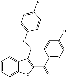 (3-([(4-BROMOPHENYL)SULFANYL]METHYL)-1-BENZOFURAN-2-YL)(4-CHLOROPHENYL)METHANONE Struktur