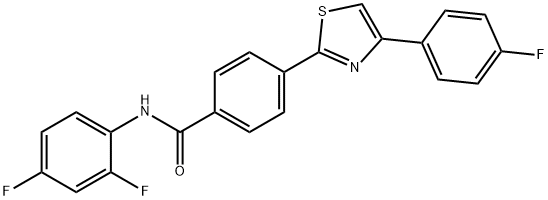 N-(2,4-DIFLUOROPHENYL)-4-[4-(4-FLUOROPHENYL)-1,3-THIAZOL-2-YL]BENZENECARBOXAMIDE Struktur