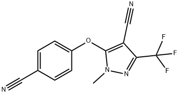 5-(4-CYANOPHENOXY)-1-METHYL-3-(TRIFLUOROMETHYL)-1H-PYRAZOLE-4-CARBONITRILE Struktur