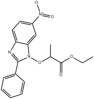 ETHYL 2-[(6-NITRO-2-PHENYL-1H-1,3-BENZIMIDAZOL-1-YL)OXY]PROPANOATE Struktur