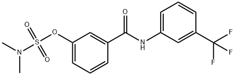 N,N-DIMETHYL(3-([3-(TRIFLUOROMETHYL)ANILINO]CARBONYL)PHENYL)SULFAMATE Struktur