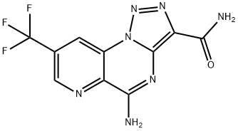 5-AMINO-8-(TRIFLUOROMETHYL)PYRIDO[2,3-E][1,2,3]TRIAZOLO[1,5-A]PYRIMIDINE-3-CARBOXAMIDE Struktur