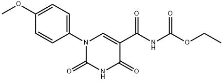 ETHYL N-([1-(4-METHOXYPHENYL)-2,4-DIOXO-1,2,3,4-TETRAHYDRO-5-PYRIMIDINYL]CARBONYL)CARBAMATE Struktur