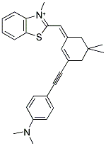 2-[[3-[2-[4-(DIMETHYLAMINO)PHENYL]ETHENYL]-5,5-DIMETHYL-2-CYCLOHEXEN-1-YLIDENE]METHYL]-3-METHYLBENZOTHIAZOLIUM TETRAFLUOROBORATE Struktur