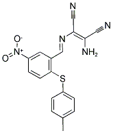 2-AMINO-1-(1-AZA-2-(2-(4-METHYLPHENYLTHIO)-5-NITROPHENYL)VINYL)ETHENE-1,2-DICARBONITRILE Struktur