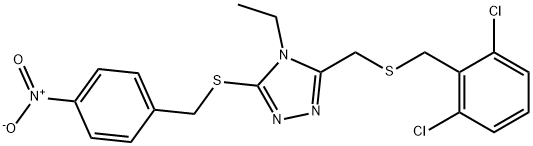 2,6-DICHLOROBENZYL (4-ETHYL-5-[(4-NITROBENZYL)SULFANYL]-4H-1,2,4-TRIAZOL-3-YL)METHYL SULFIDE Struktur