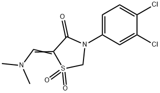 3-(3,4-DICHLOROPHENYL)-5-[(DIMETHYLAMINO)METHYLENE]-1LAMBDA6,3-THIAZOLANE-1,1,4-TRIONE Struktur