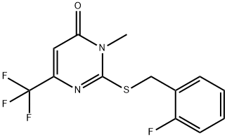 2-[(2-FLUOROBENZYL)SULFANYL]-3-METHYL-6-(TRIFLUOROMETHYL)-4(3H)-PYRIMIDINONE Struktur