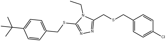 3-([4-(TERT-BUTYL)BENZYL]SULFANYL)-5-([(4-CHLOROBENZYL)SULFANYL]METHYL)-4-ETHYL-4H-1,2,4-TRIAZOLE Struktur