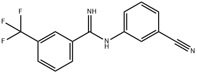 N-(3-CYANOPHENYL)-3-(TRIFLUOROMETHYL)BENZENECARBOXIMIDAMIDE Struktur