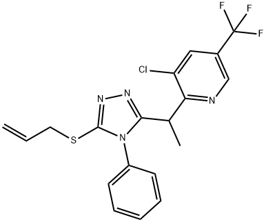 2-(1-[5-(ALLYLSULFANYL)-4-PHENYL-4H-1,2,4-TRIAZOL-3-YL]ETHYL)-3-CHLORO-5-(TRIFLUOROMETHYL)PYRIDINE Struktur