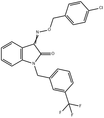 1-[3-(TRIFLUOROMETHYL)BENZYL]-1H-INDOLE-2,3-DIONE 3-[O-(4-CHLOROBENZYL)OXIME] Struktur