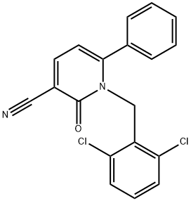 1-(2,6-DICHLOROBENZYL)-2-OXO-6-PHENYL-1,2-DIHYDRO-3-PYRIDINECARBONITRILE Struktur